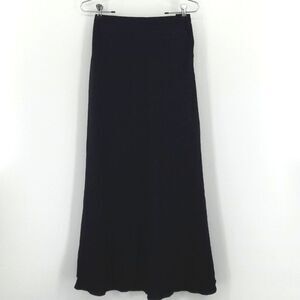 Lauren Ralph Lauren Midi Maxi Skirt Womens Size 6P Black Minimalist Witchy Goth